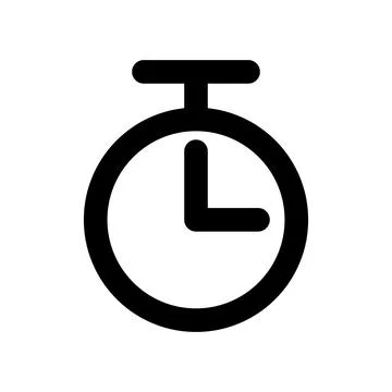 Timer silhouette icon. Stopwatch icon. Vector. Stock Illustration