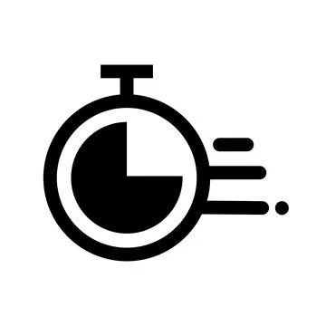 Timer silhouette icon with time elapsing. Vector. Stock Illustration
