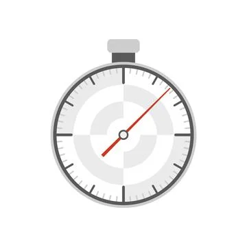 Timer, simple stopwatch with arrow and button to count down time limit Stock Illustration