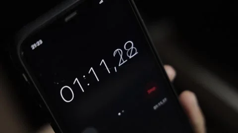 Timer Slowly Passing on Smartphone Stock Footage 300480753