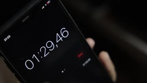 Timer Slowly Passing on Smartphone Video stock 300481824