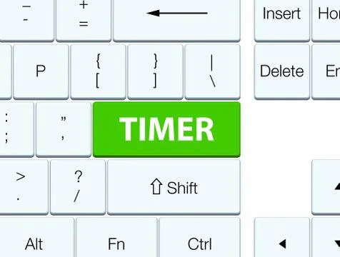 Timer soft green keyboard button Stock Illustration