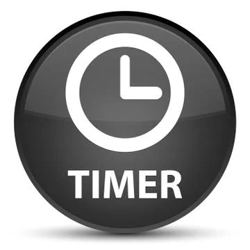 Timer special black round button Illustrazione stock