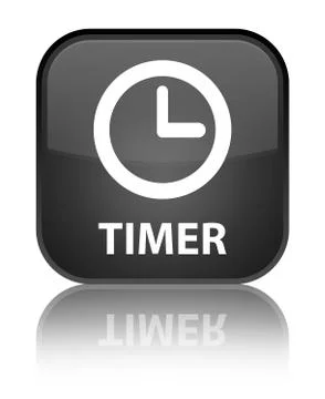 Timer special black square button Stock Illustration