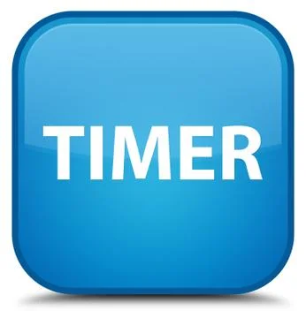 Timer special cyan blue square button Stock Illustration