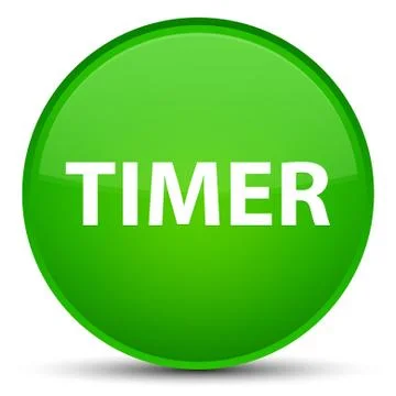 Timer special green round button Stock Photos