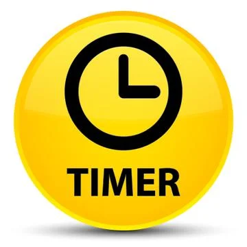 Timer special yellow round button Stock Illustration