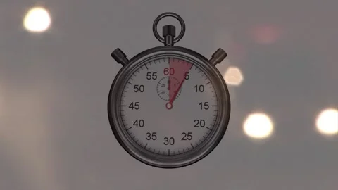 On timer start, stopwatch sweeping clockwise red hand and expanding sector, Stock Footage 320652680