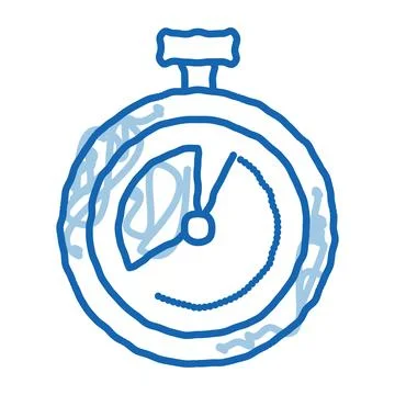 Timer stopwatch doodle icon hand drawn illustration Stock Illustration