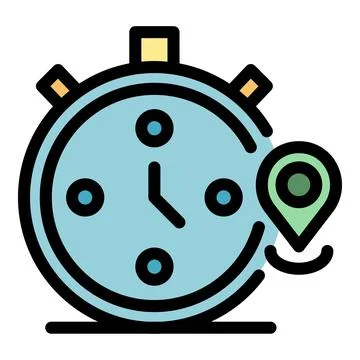 Timer stopwatch icon color outline vector Illustrazione stock