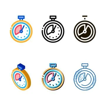 Timer stopwatch icon concepts vector outline イラスト素材
