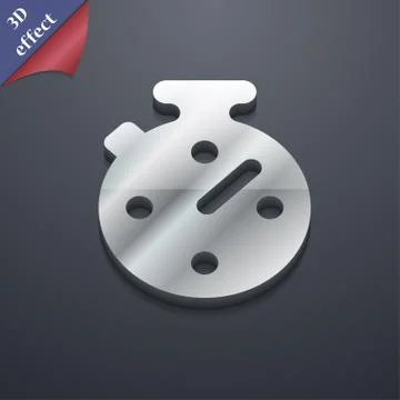 Timer, stopwatch icon symbol. 3D style. Trendy, modern design with space for you Stock Illustration