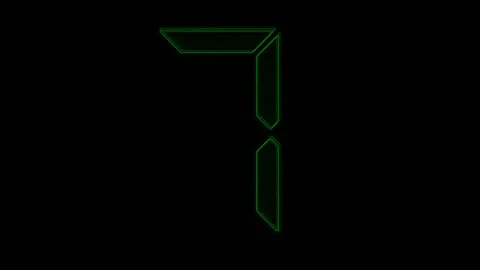Timer From Ten To One Green On Black Background Stock Footage 141667287