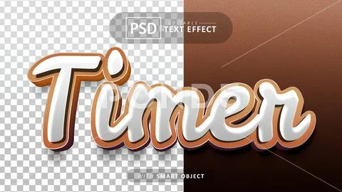 Timer text - editable 3d font effects PSD Template