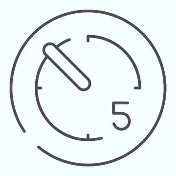 Timer thin line icon. Stopwatch vector illustration isolated on white. Timer Stock Illustration