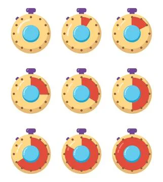 Timer time countdown. Stopwatch watch device. Stock Illustration