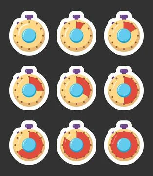 Timer time countdown. Stopwatch watch device. Stock Illustration