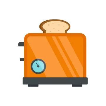 Timer toaster icon, flat style 스톡 일러스트