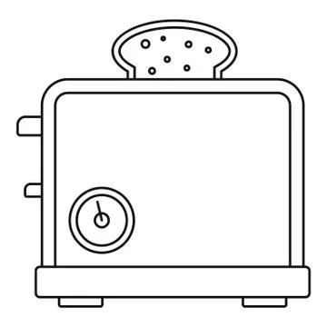 Timer toaster icon, outline style Stock Illustration