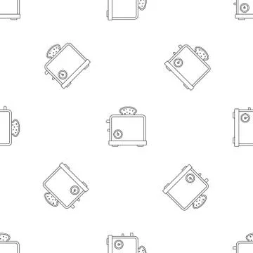 Timer toaster pattern seamless vector Stock Illustration