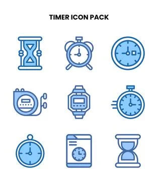 Timer Two Colour UI Icons Pack イラスト素材