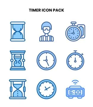 Timer Two Colour Vector Icons Pack Stock Illustration