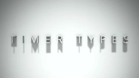 Timer types 3D title animation with shadows on a white background Stock Footage 297387991
