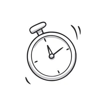 Timer watch doodle icon. Stopwatch clock hand drawn sketch style icon. Time stop Stock Illustration