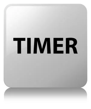 Timer white square button Illustrazione stock
