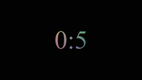 Timer, from zero to one minute, color gradient on black background Stock Footage 153787832