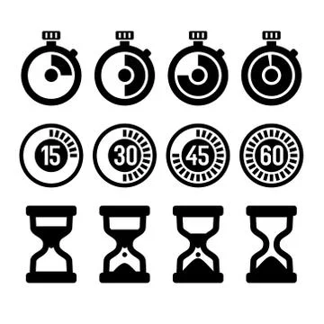 Timers icons set Stock Illustration