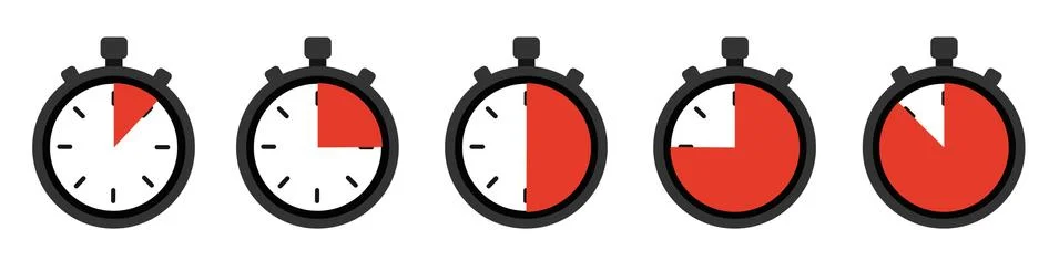 Timers set on white background. Web timer icon. Vector illustration Stock Illustration