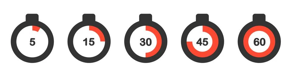 Timers set on white background. Web timer icon. Vector illustration Stock Illustration
