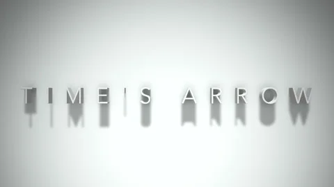 Time's arrow 3D title animation with shadows on a white background Stock Footage 297904375