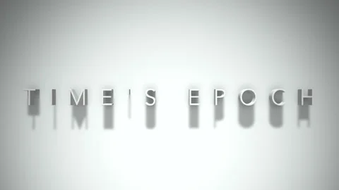 Time's epoch 3D title animation with shadows on a white background Video stock 297904347