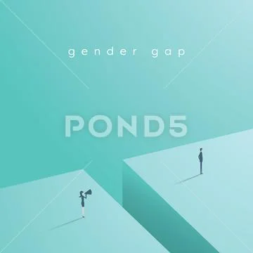 Time's up movement vector concept with woman shouting at man. Symbol of gender Stock Illustration