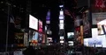 Times Square Aerial View of New York City Rush Hour Night Street Commuters Crowd 4k or 4k+ Resolution