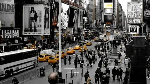 Times Square Color Selection Yellow Stock Footage 10724745