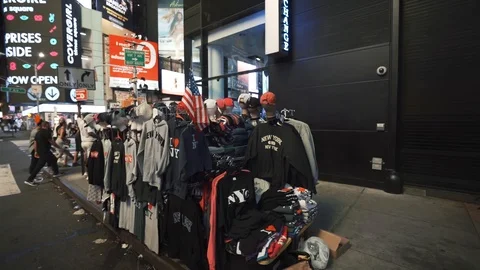 Times Square Commercial Intersection Gift Shop Stock Footage 118620848