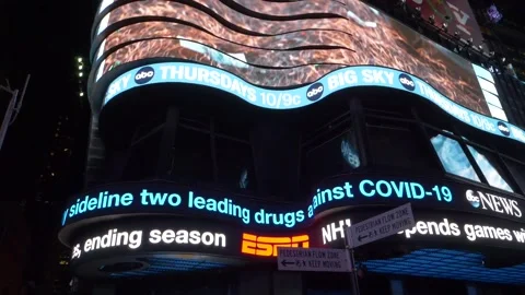 Times Square COVID-19 Ads, ABC Stock Footage 168488778