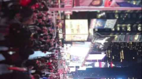 Times Square Crowd Blurred Crowd Vertical Video stock 10561204