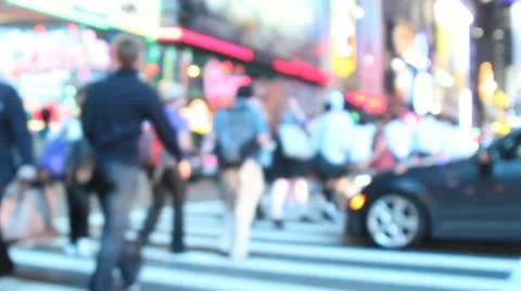 Times Square Crowd Видео 12093875