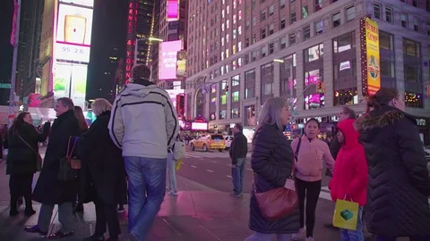  Times Square Crowd Video stock 84494362