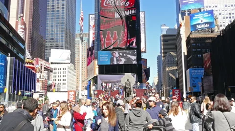 Times Square at daytime 4k Stock Footage 49680267