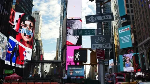 Times Square during the day time , New York/USA (September 23 2017) Stock Footage 135710584