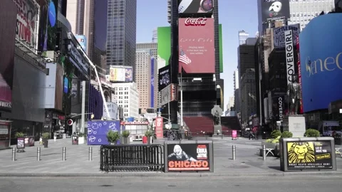 Times Square During Pandemic Empty 스톡 동영상 153390733