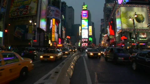 Times Square at dusk  Stock Footage 844966