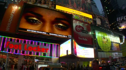 Times Square at dusk  Stock Footage 844967