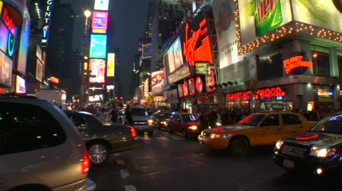 Times Square at dusk  Stock Footage 844969