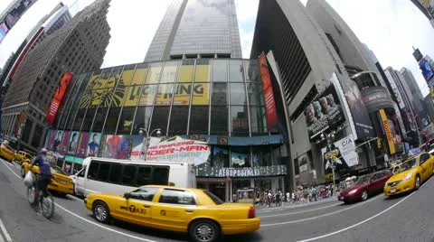 Times Square fisheye Stock Footage 11453052